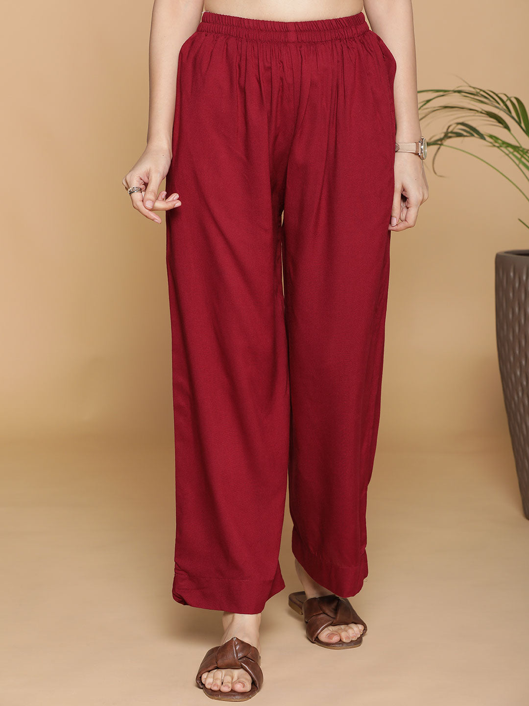 Maroon Palazzo Pants