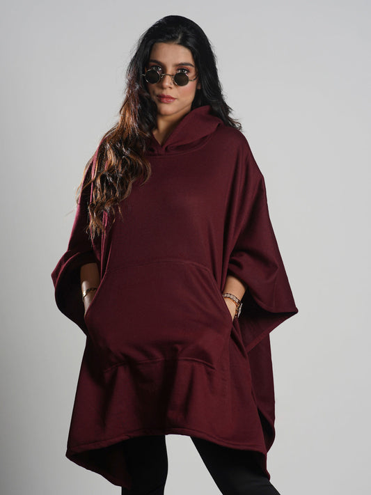 Maroon Poncho Hoodie