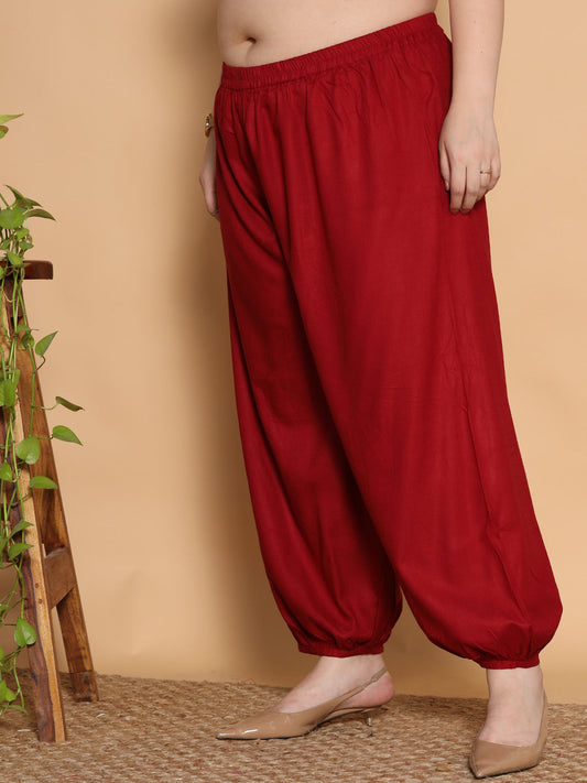 Maroon Rayon Balloon Salwar