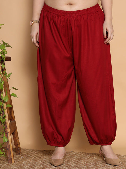 Maroon Rayon Balloon Salwar