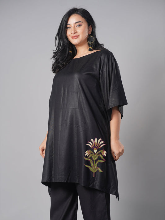 Maroon Rayon Kaftan - EDELWEISS