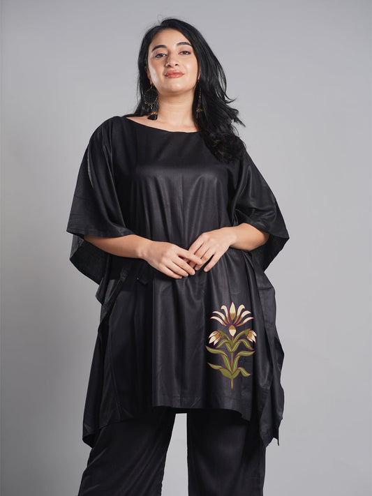 Maroon Rayon Kaftan - EDELWEISS