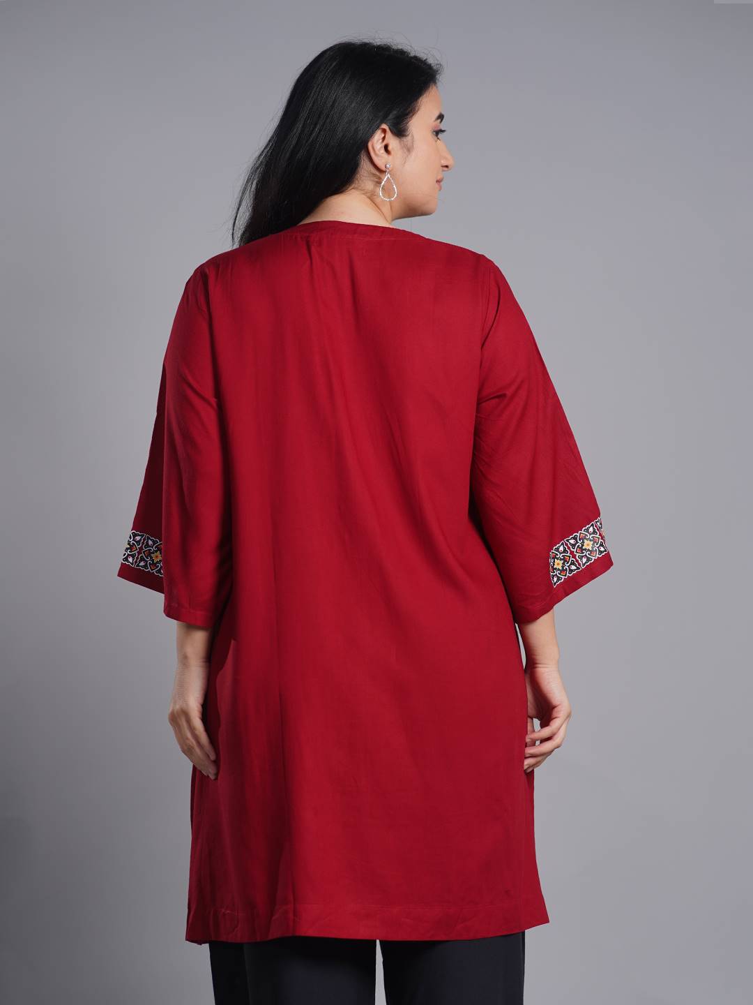 Maroon Rayon Kurti - Mystika