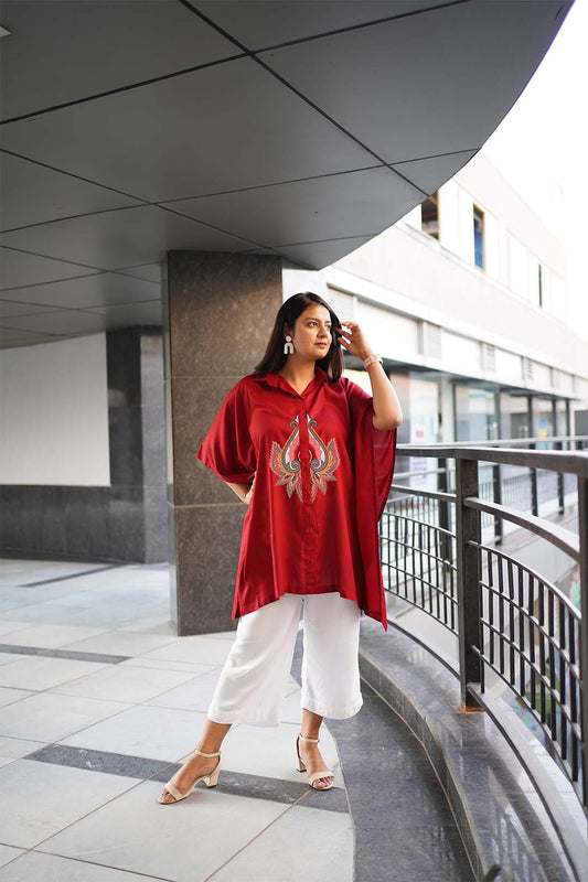 Maroon Rayon ShirtKurta - Malang