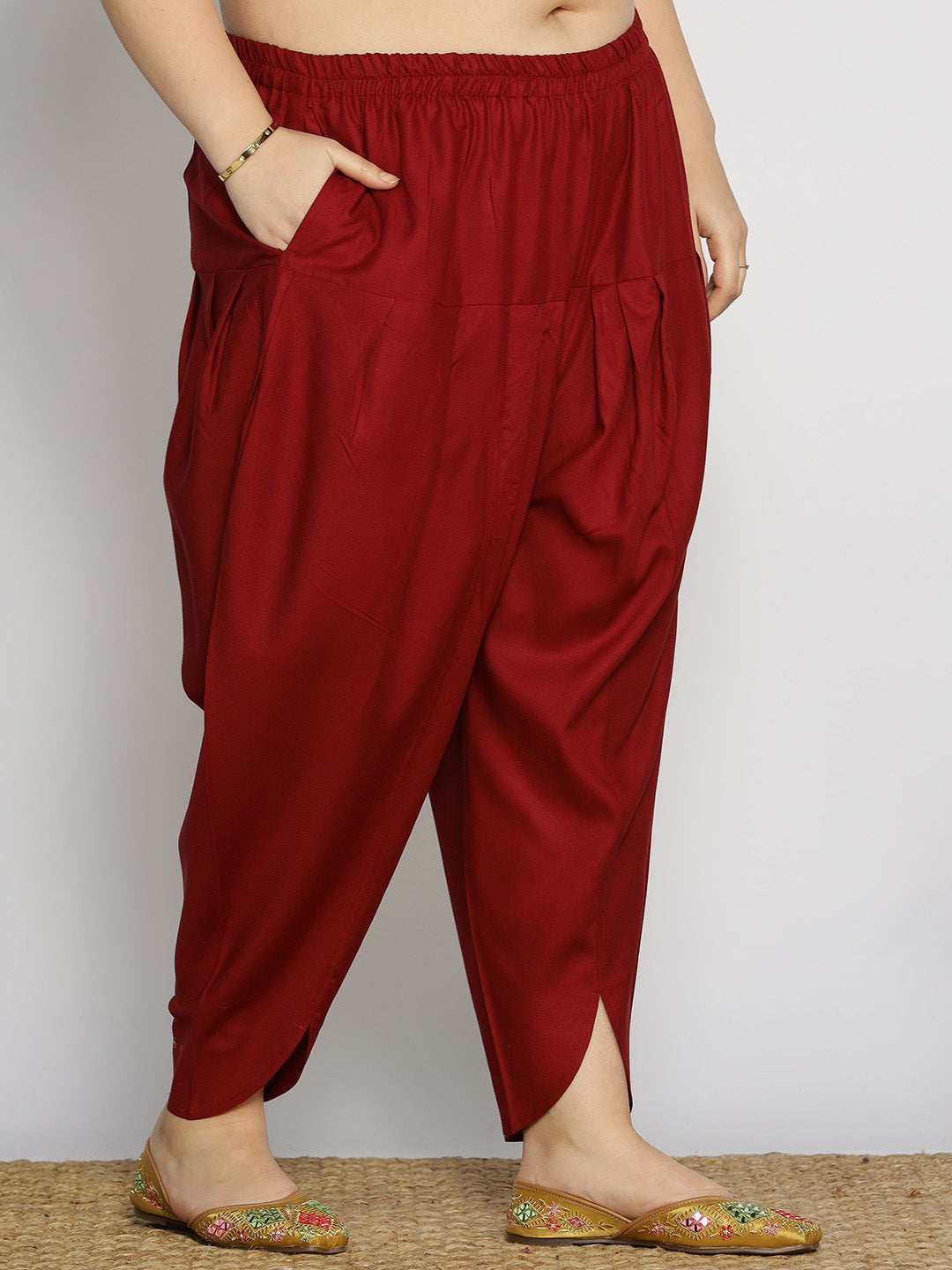 Maroon Rayon Tulip Salwar