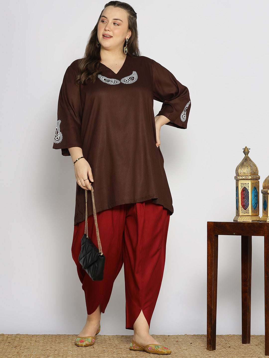 Maroon Rayon Tulip Salwar