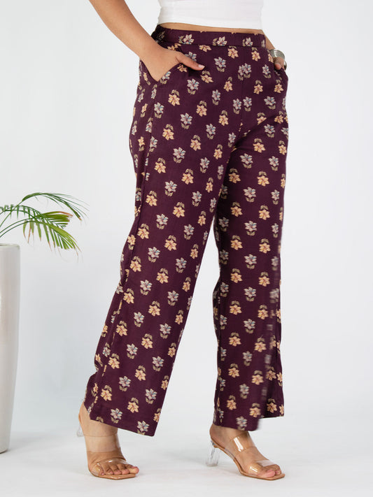 Printed Cotton Palazzo Pants - Juhi