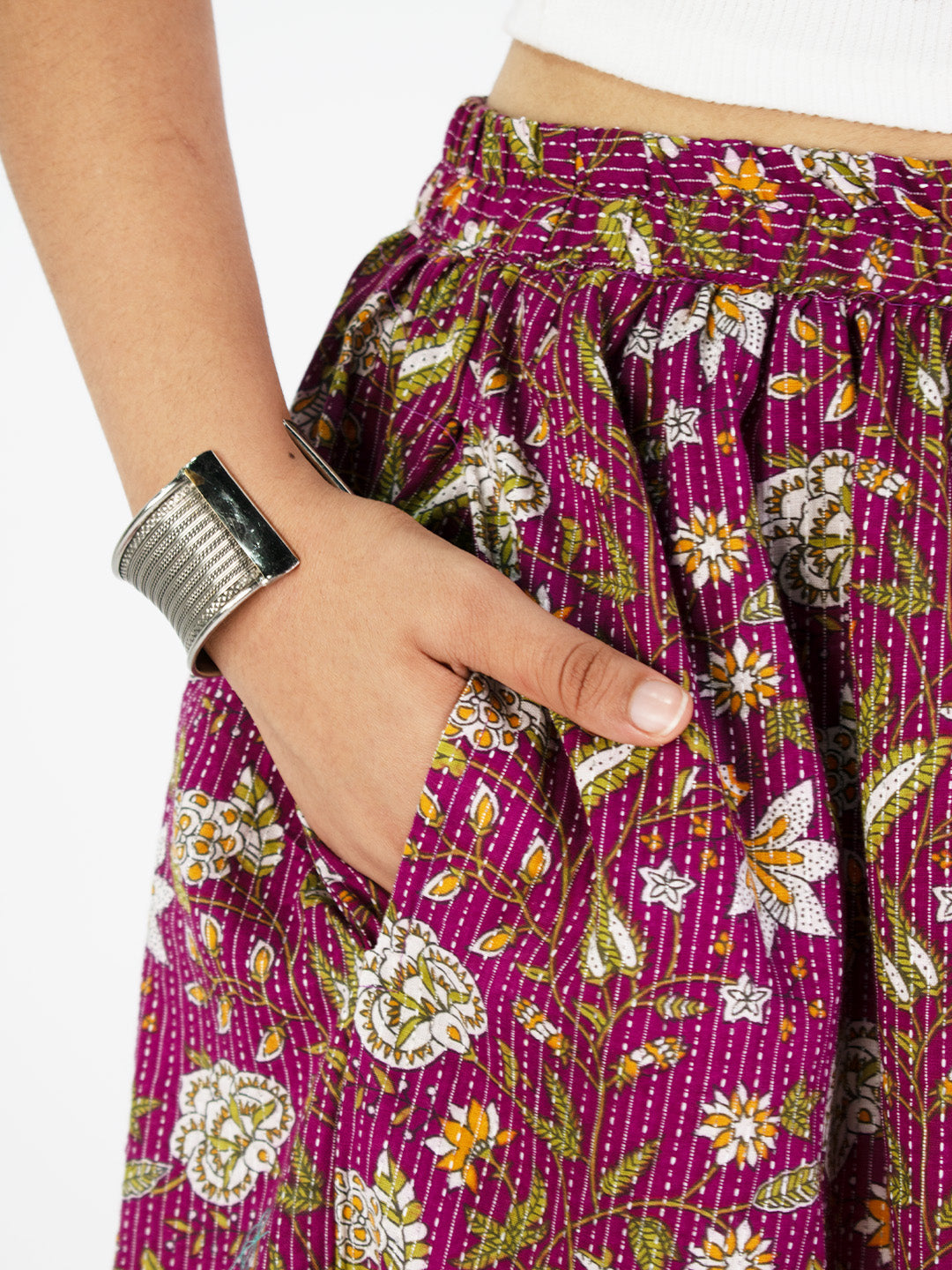 Printed Cotton Gathered Skirt - Mehakta