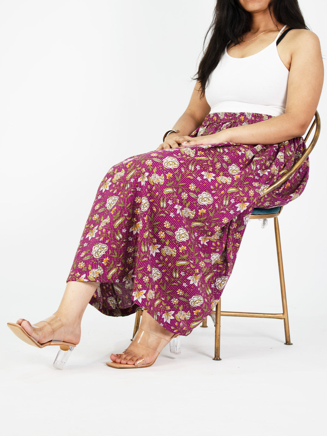Printed Cotton Gathered Skirt - Mehakta