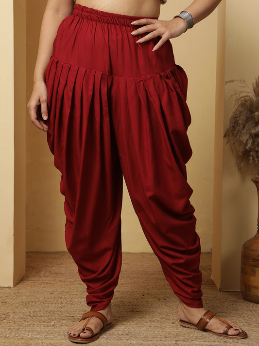 Maroon Rayon Dhoti