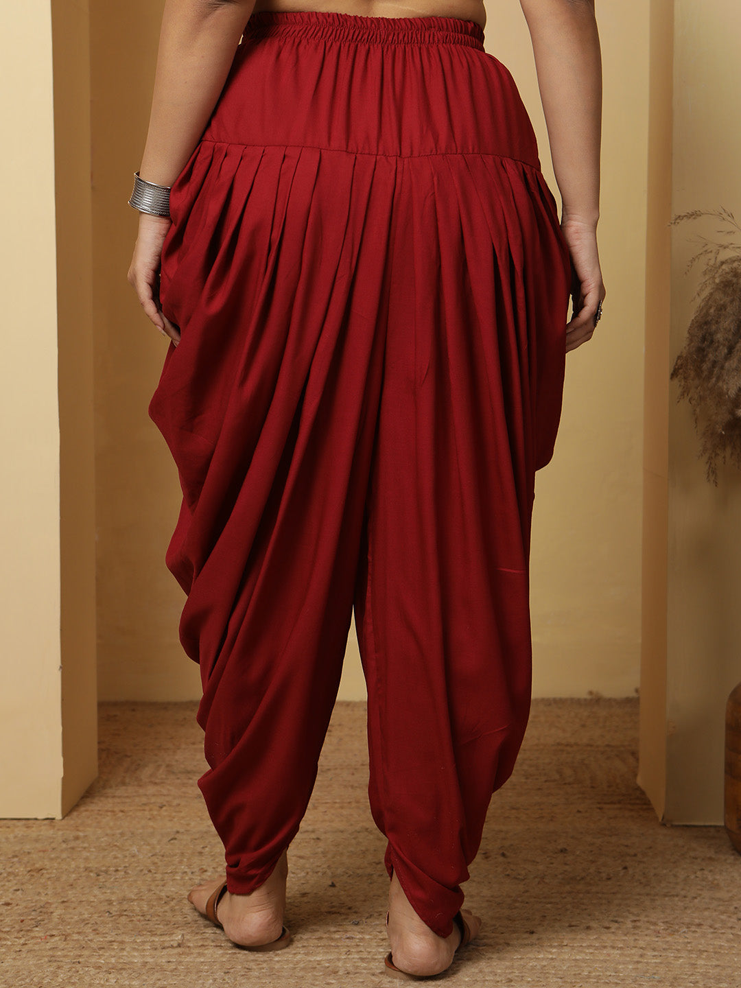 Maroon Rayon Dhoti