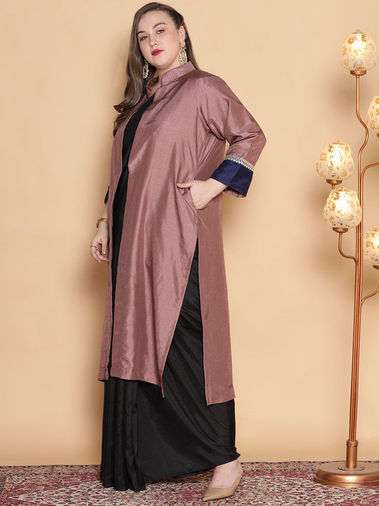 Mauve Silk Ethnic Jacket