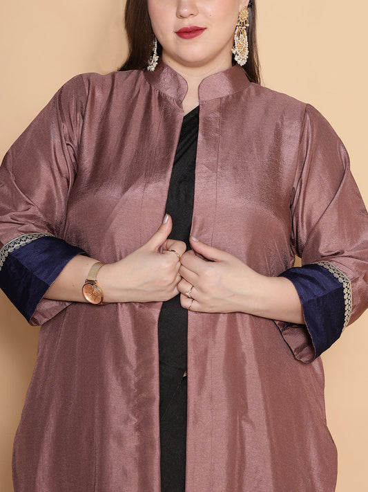 Mauve Silk Ethnic Jacket