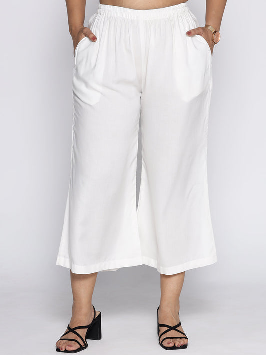 White Rayon Culottes