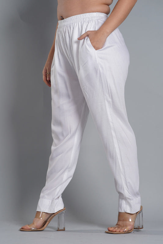 MilkyWhite Rayon Pants