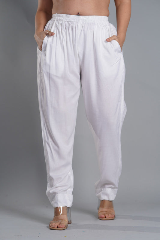 MilkyWhite Rayon Pants