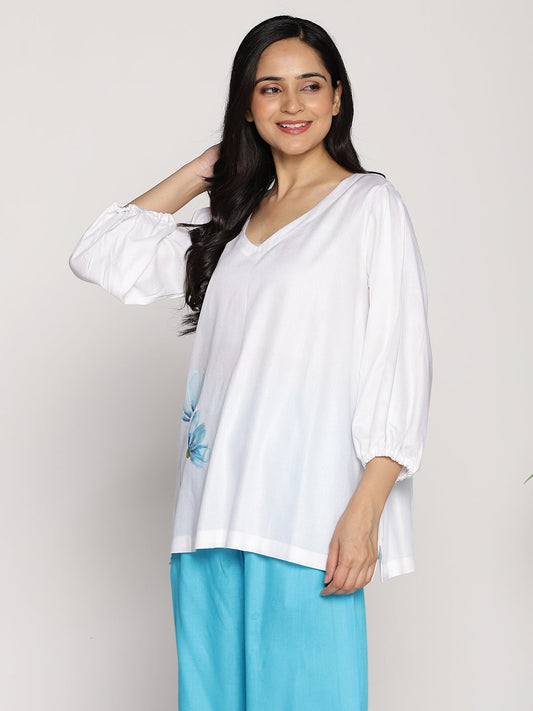 MilkyWhite Rayon Top - Kefi