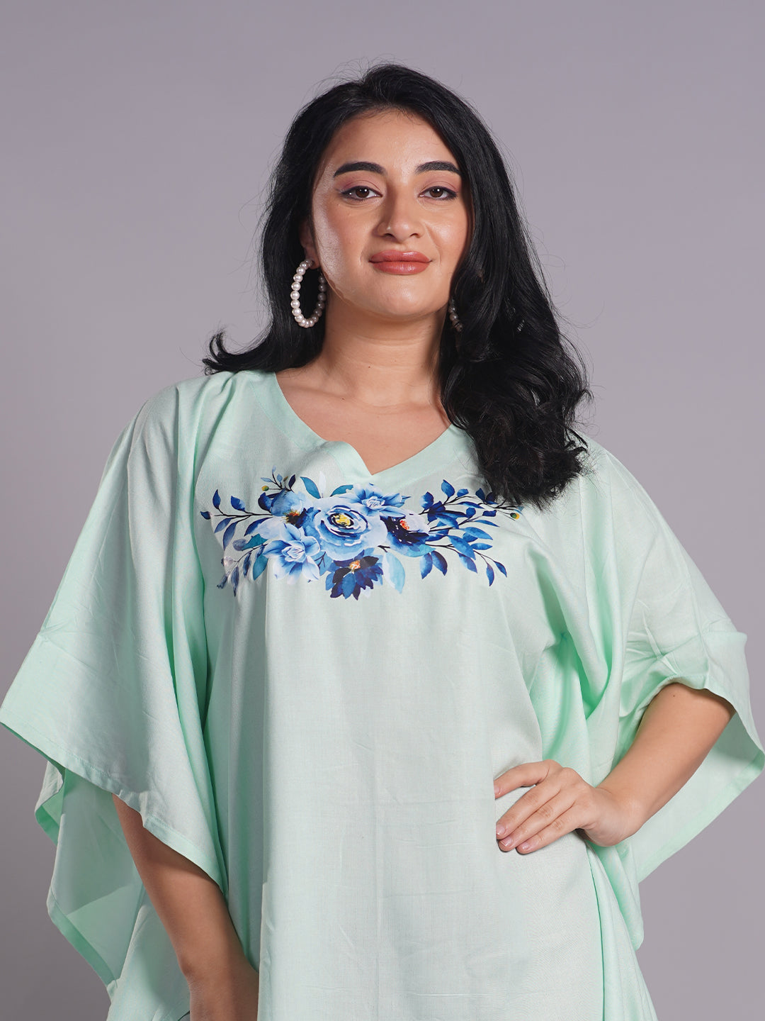 Mint Rayon Kaftan - Florita