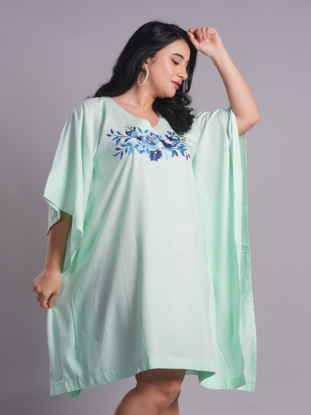 Mint Rayon Kaftan - Florita