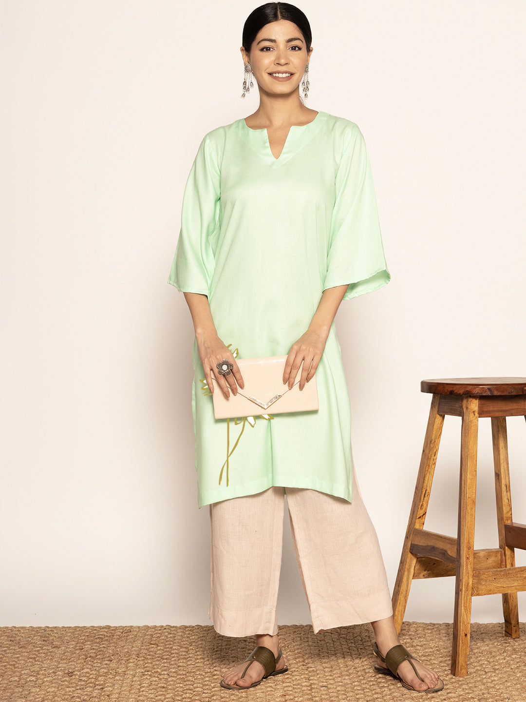 Mint Rayon LongKurta - Dipta