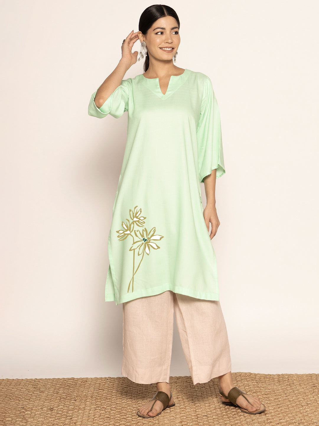 Mint Rayon LongKurta - Dipta