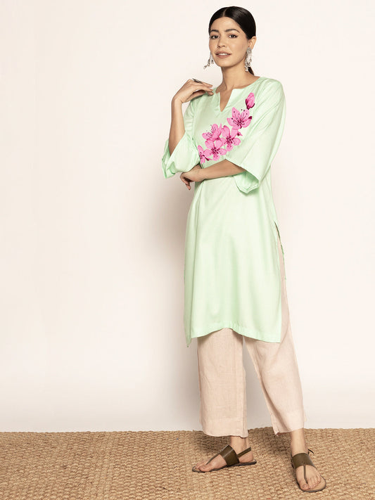 Mint Rayon LongKurta - Samvardhita