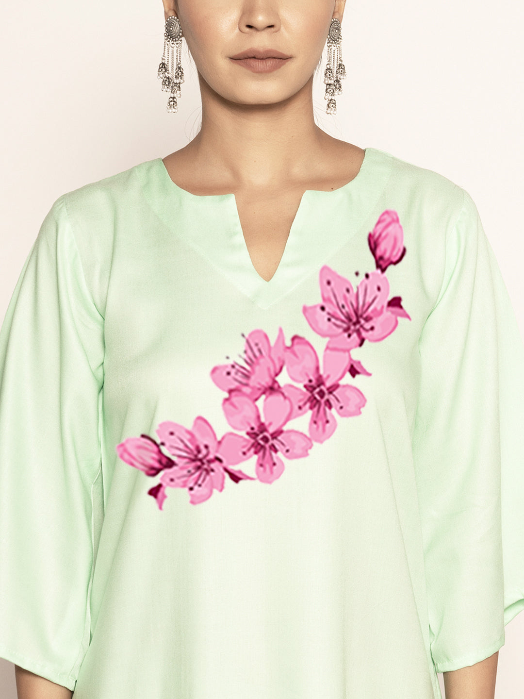 Mint Rayon LongKurta - Samvardhita