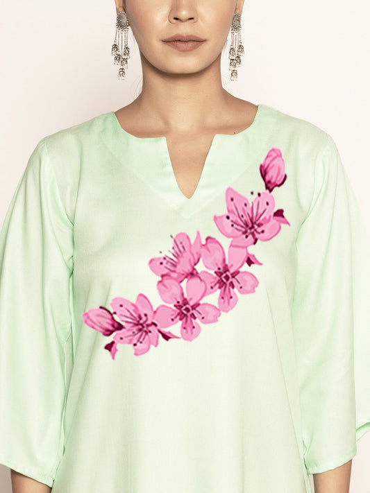 Mint Rayon LongKurta - Samvardhita