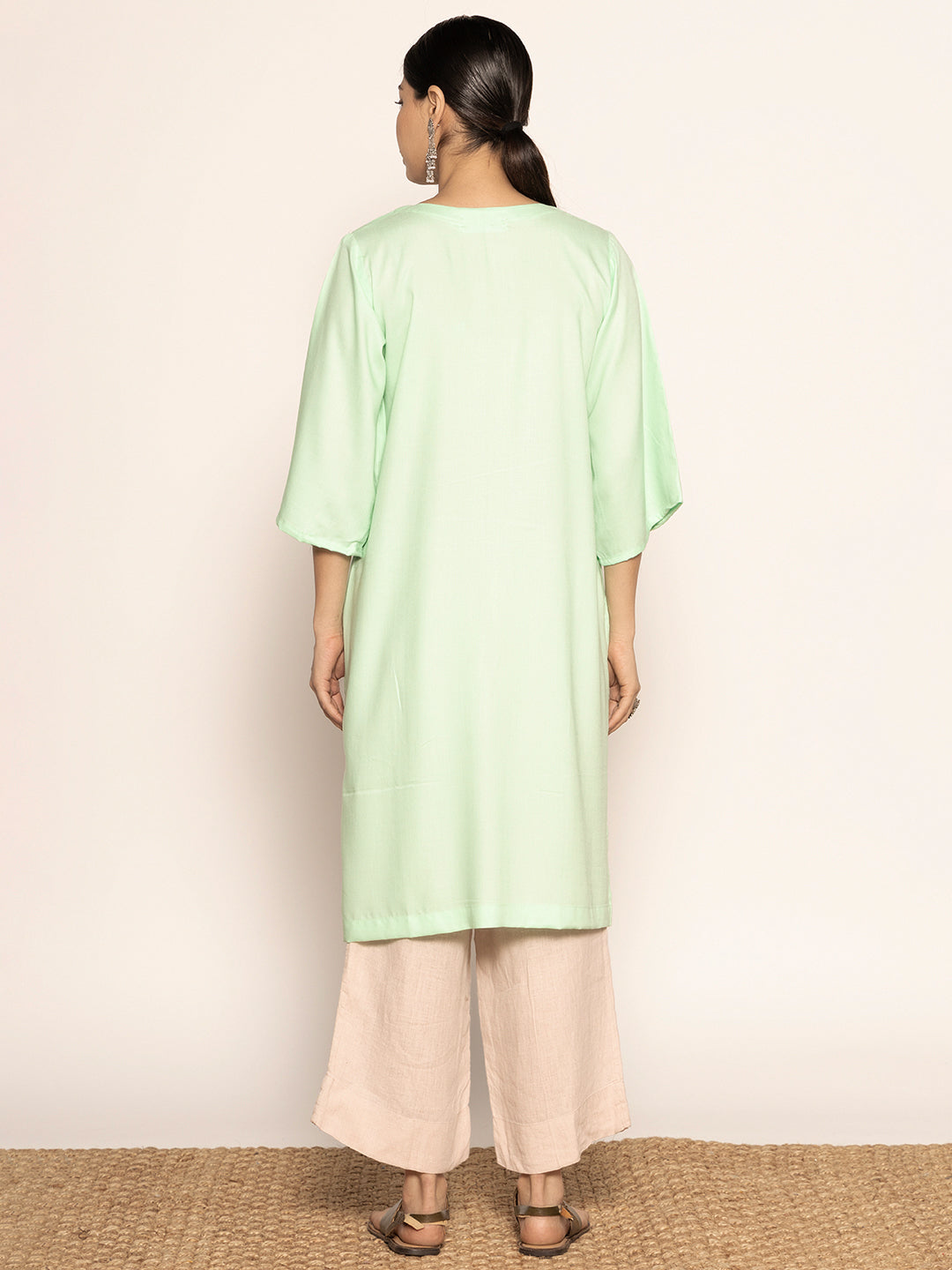 Mint Rayon LongKurta - Samvardhita