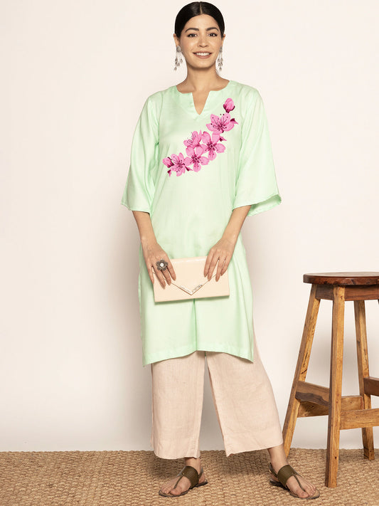 Mint Rayon LongKurta - Samvardhita
