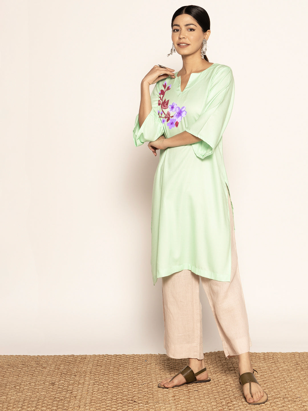 Mint Rayon LongKurta - Surabhi