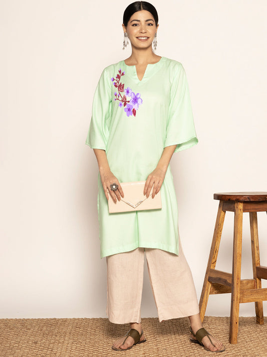 Mint Rayon LongKurta - Surabhi