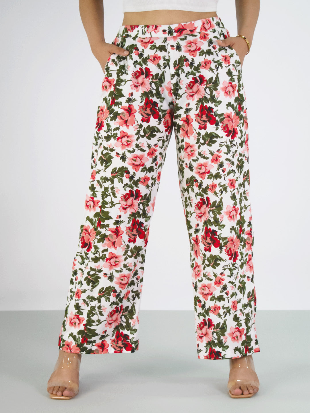Printed Rayon Palazzo Pants - Orchard