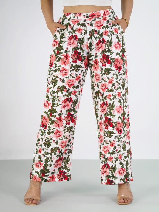 Printed Rayon Palazzo Pants - Orchard