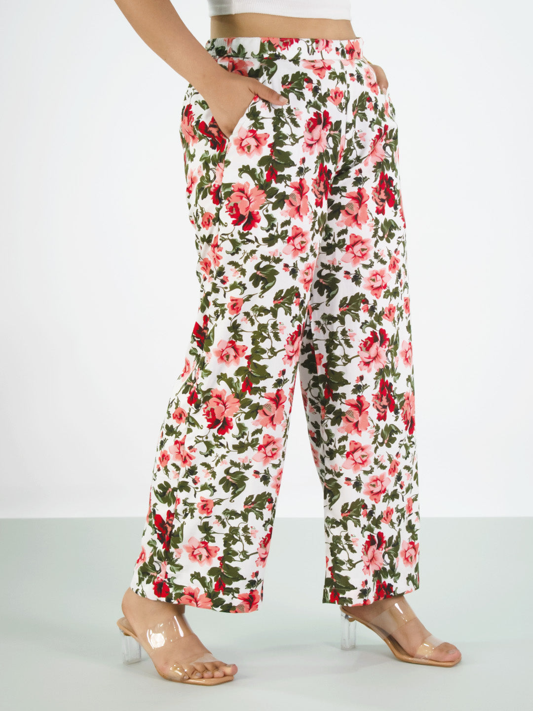 Printed Rayon Palazzo Pants - Orchard