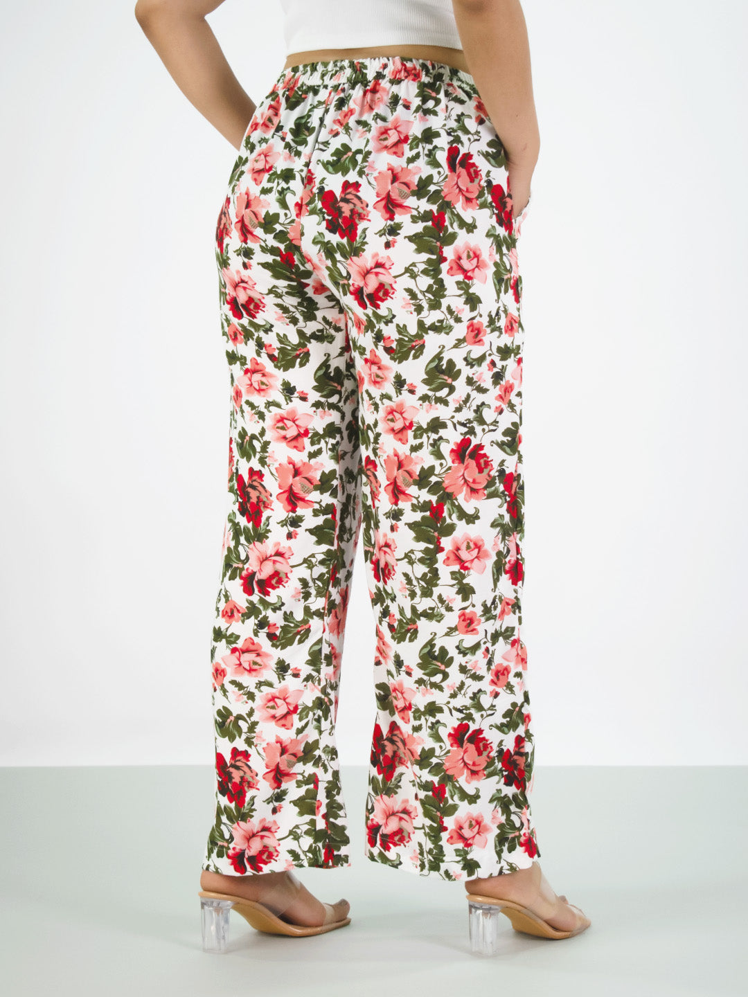 Printed Rayon Palazzo Pants - Orchard