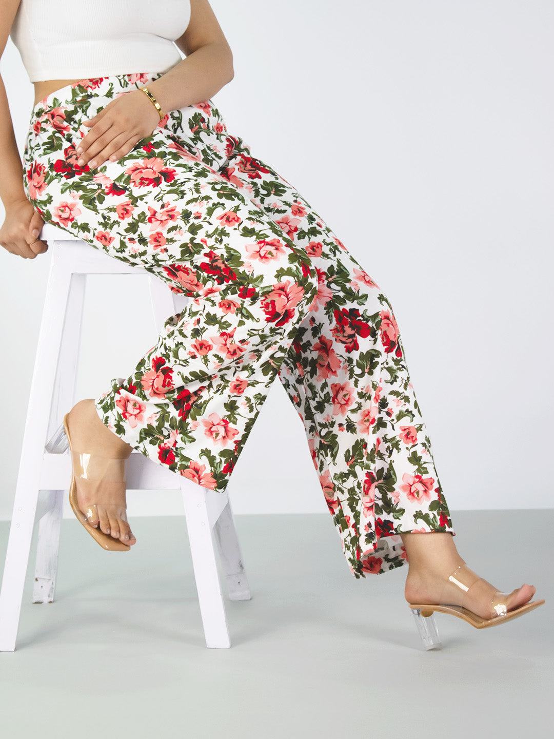 Printed Rayon Palazzo Pants - Orchard