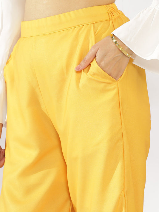 Mustard Printed Palazzo Pants - Sunnie