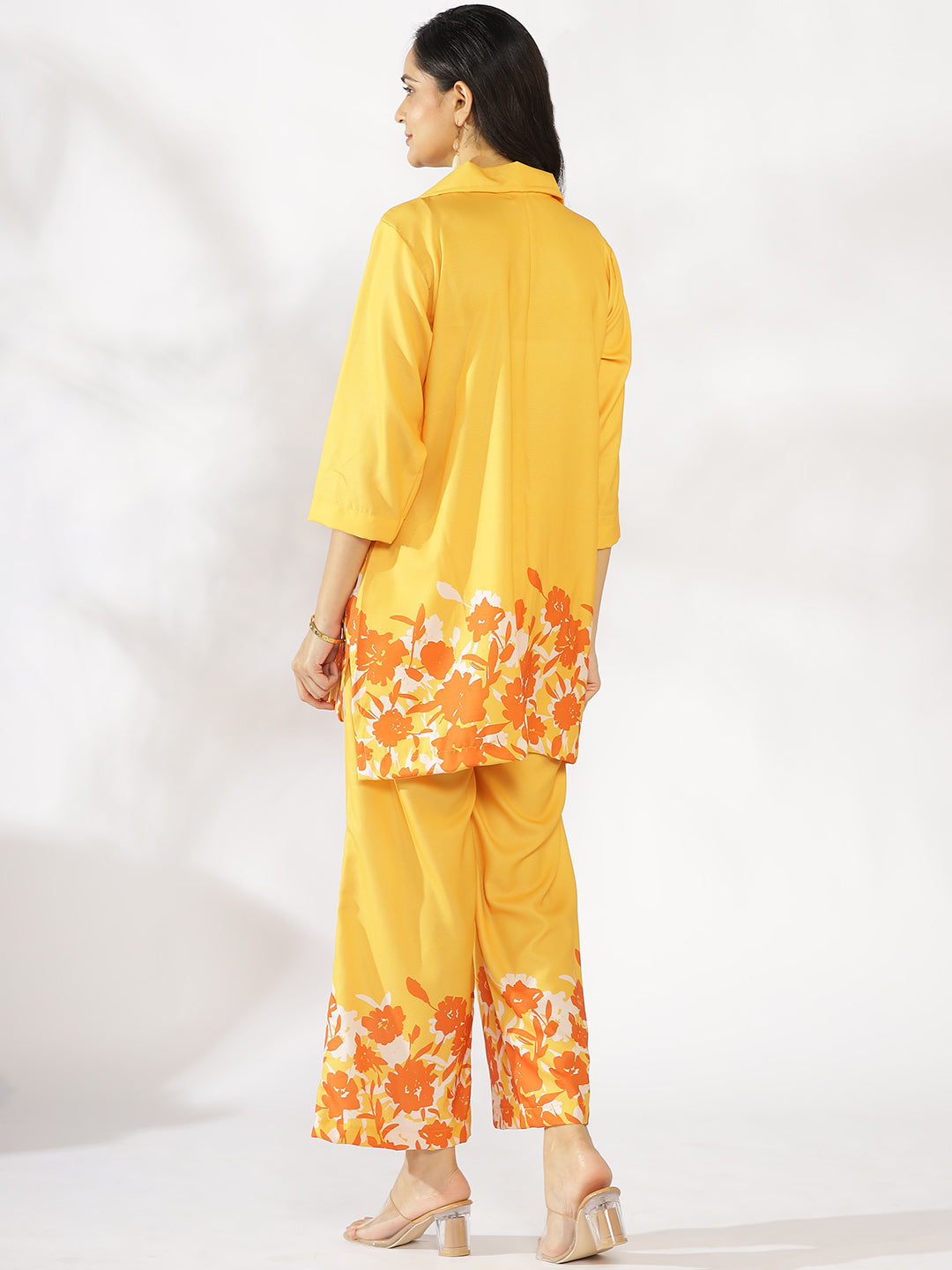 Mustard Printed Shirt Top & Palazzo Pants - Sunnie
