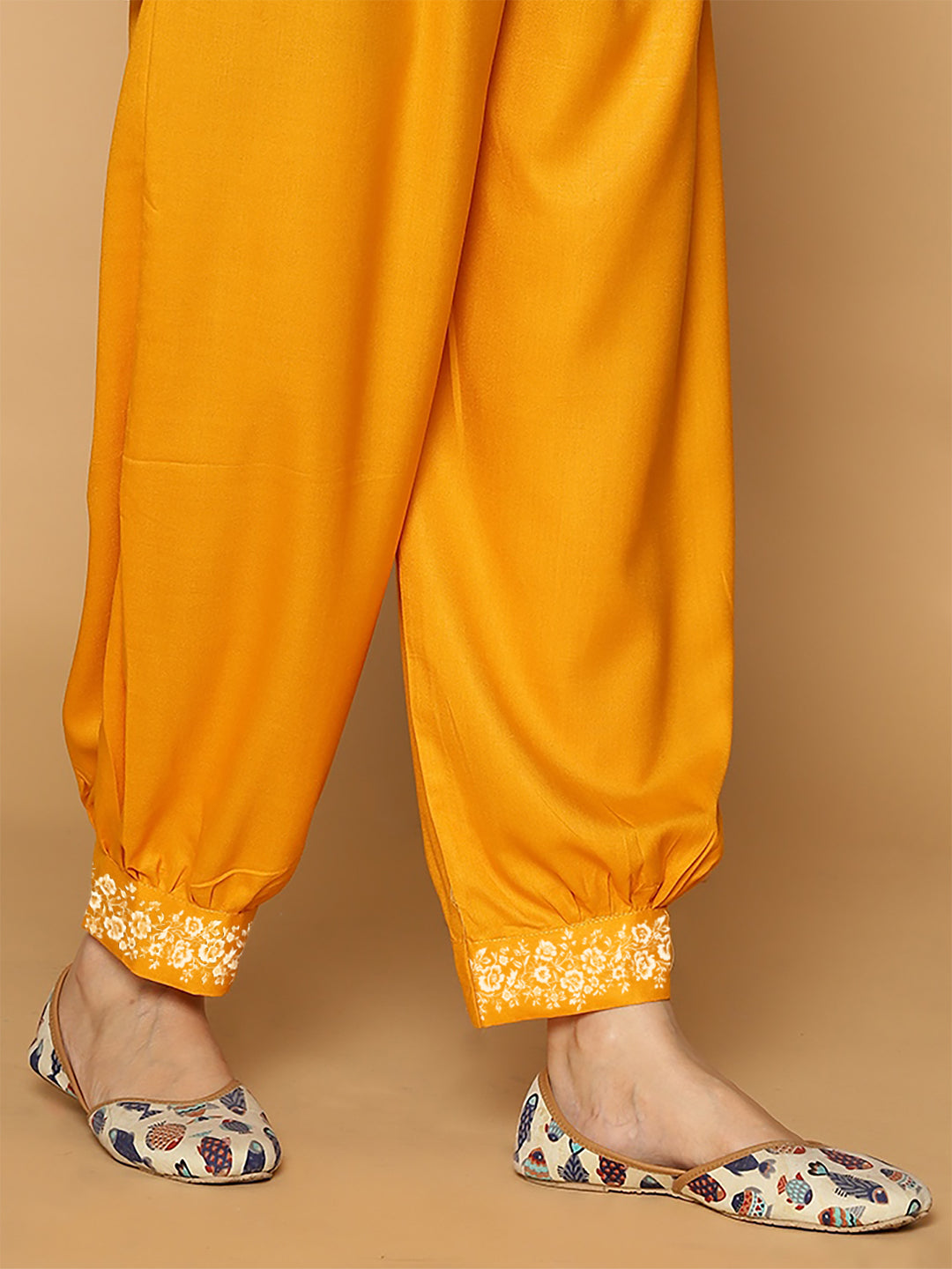 Mustard Rayon Afghani Salwar - Lilywhite