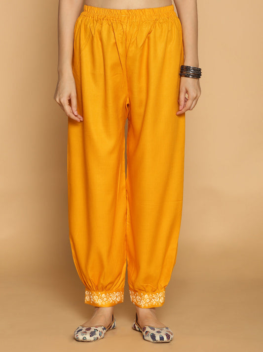 Mustard Rayon Afghani Salwar - Lilywhite