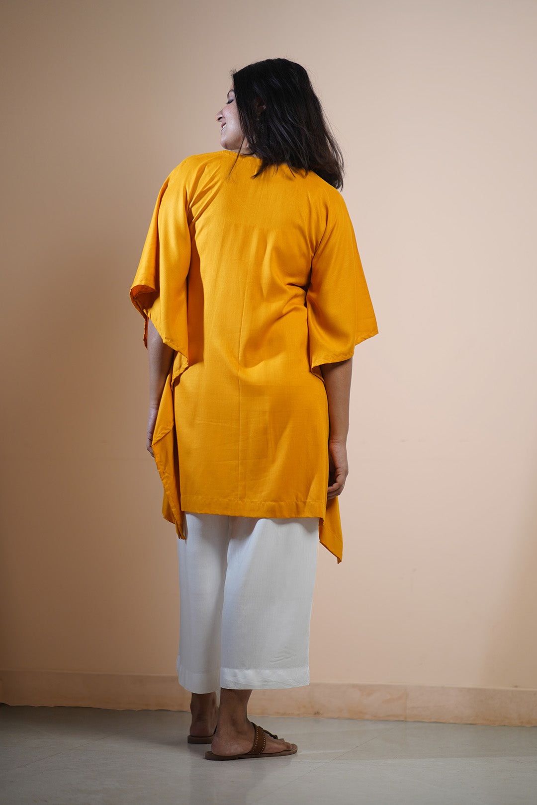 Mustard Rayon KaftanKurta - Dhani