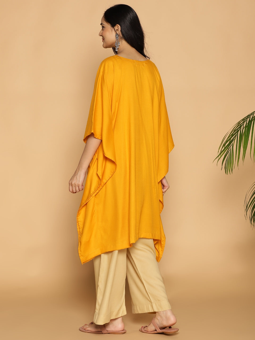 Mustard Rayon KaftanKurta - Dhani