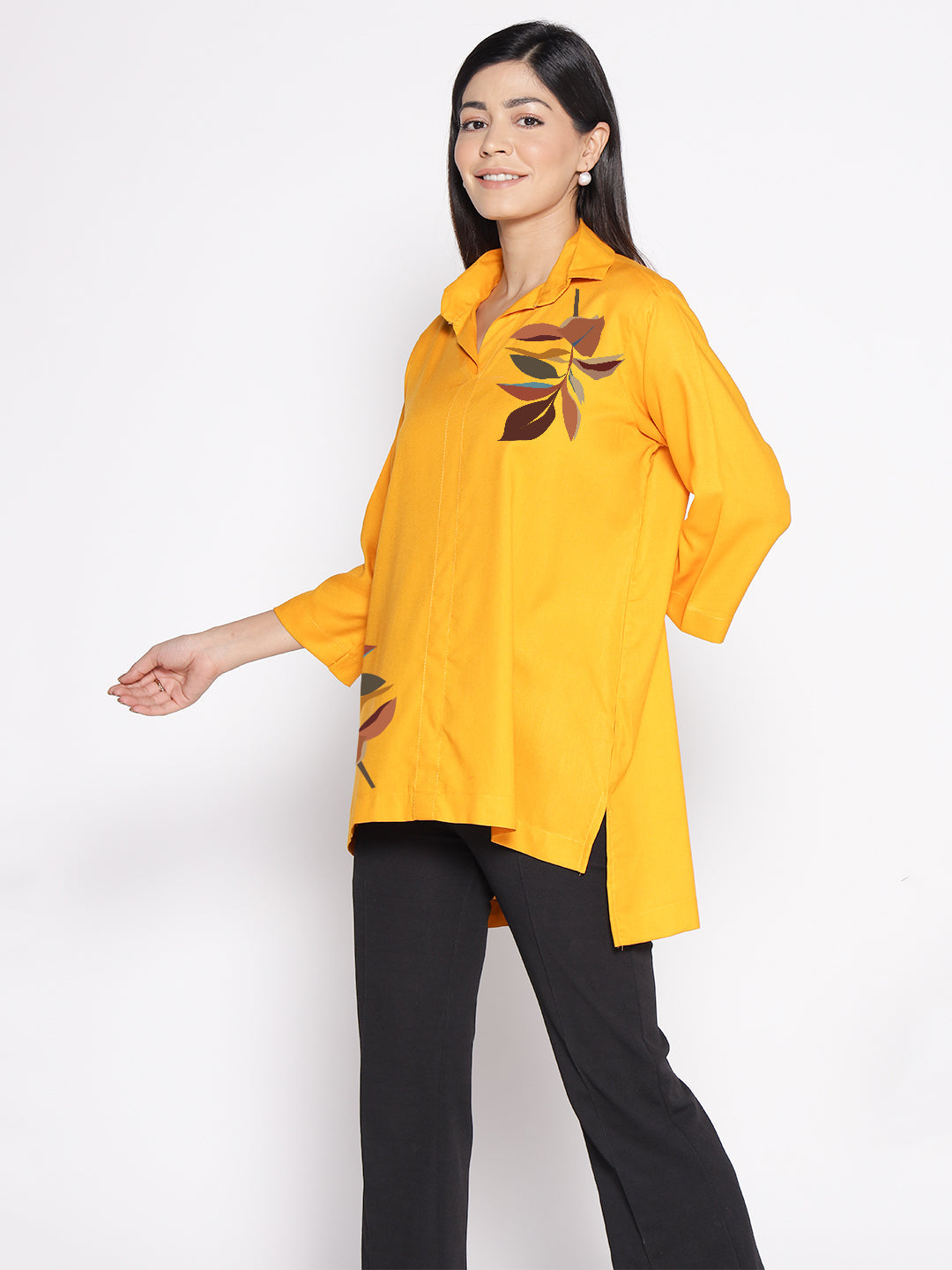 Mustard Rayon ShirtTop - Eustoma