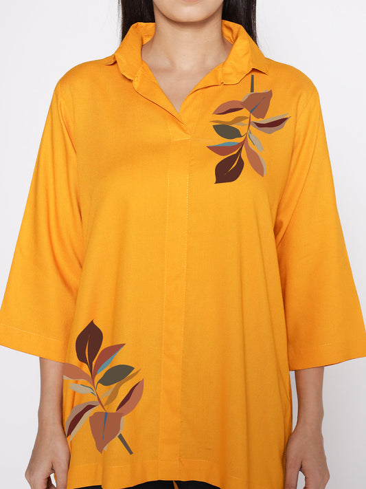 Mustard Rayon ShirtTop - Eustoma