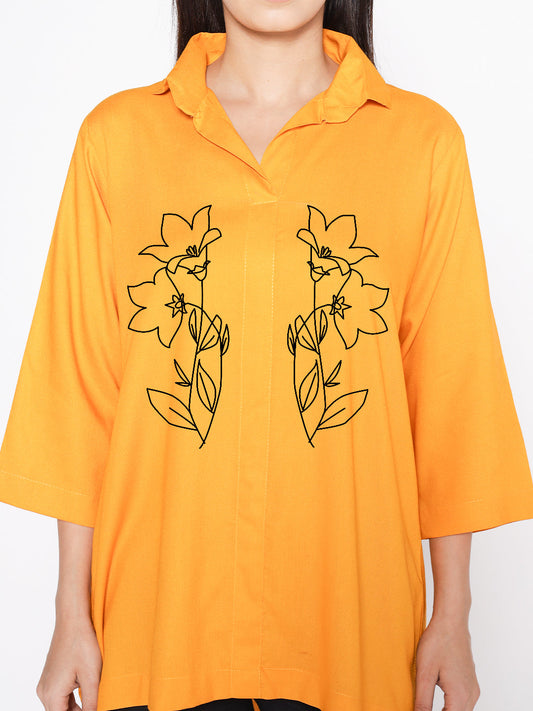 Mustard Rayon ShirtTop - Melisa