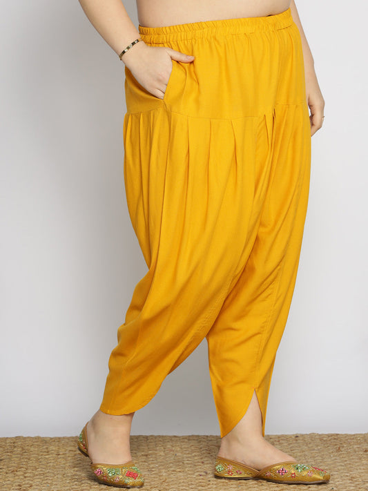 Mustard Rayon Tulip Salwar