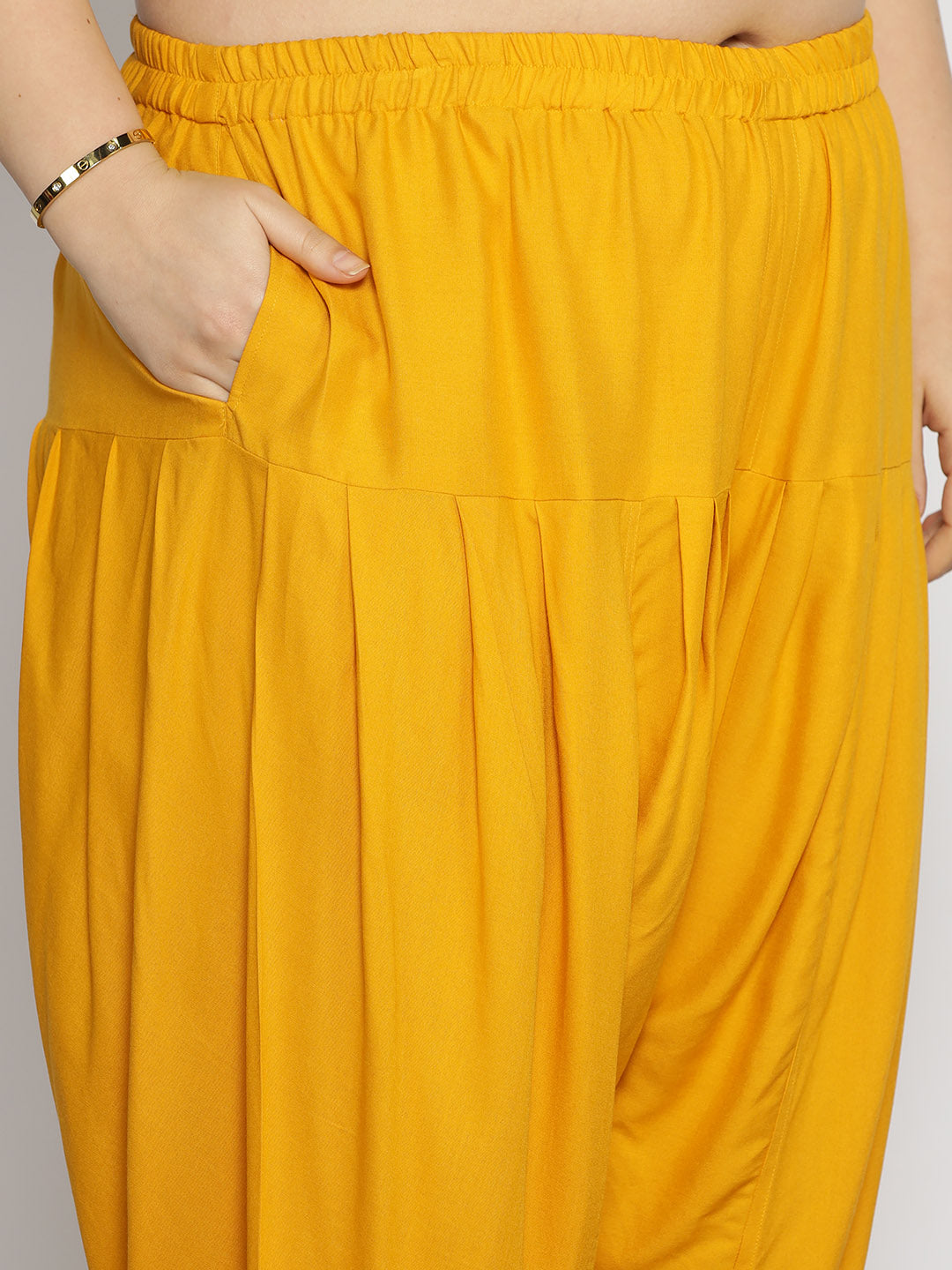 Mustard Rayon Tulip Salwar