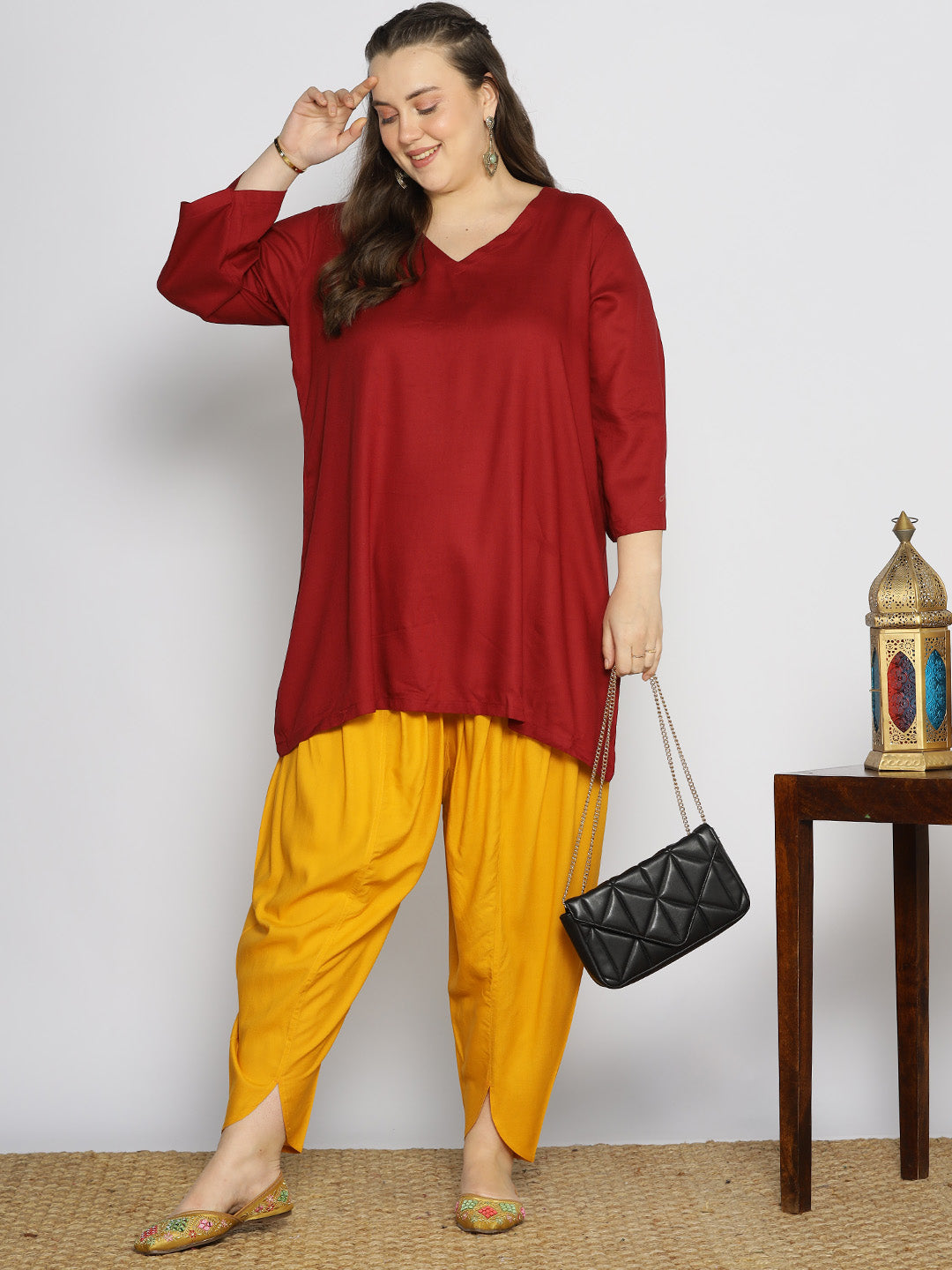 Mustard Rayon Tulip Salwar