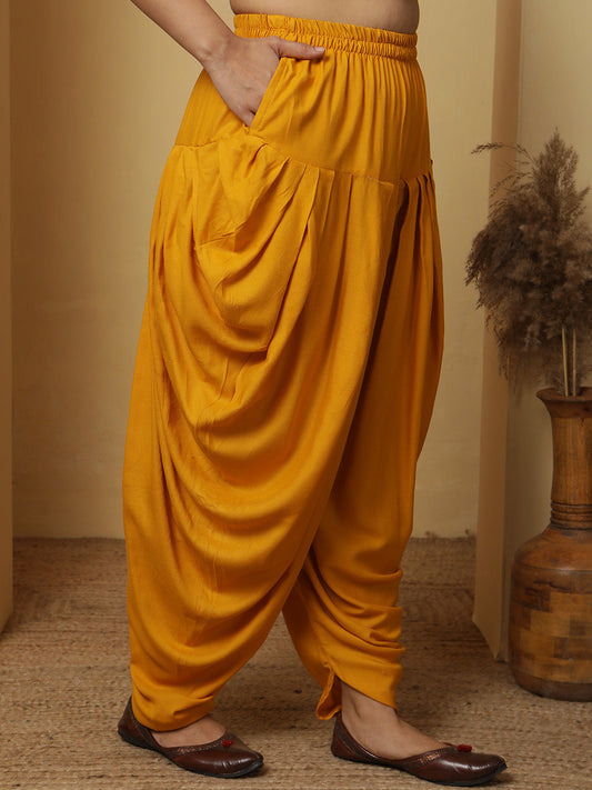 Mustard Rayon Dhoti